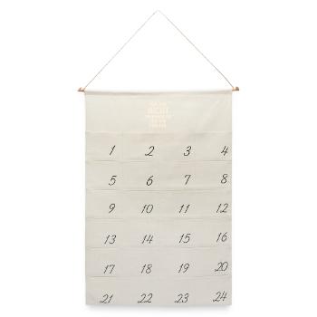 Ehrlich Unfreundlich - Hell - Leinen Adventskalender  - Naturweiß - Vorne