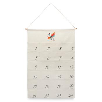Dynamischer Fußballspieler in Bewegung - Leinen Adventskalender  - Naturweiß - Vorne