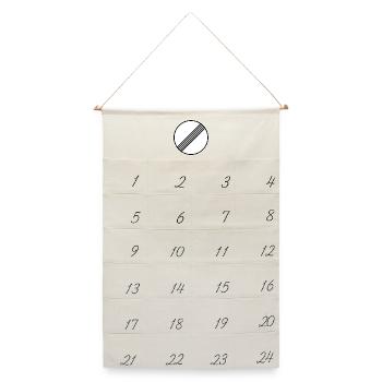 Kein Tempolimit, Tempo unbegrenzt, freie Fahrt - Leinen Adventskalender  - Naturweiß - Vorne