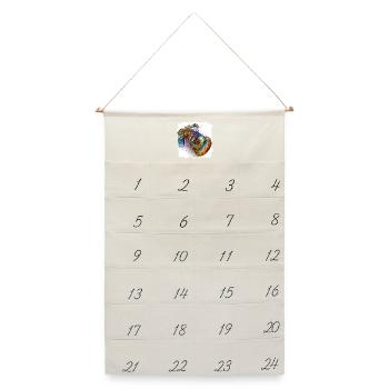 Digitalkamera als CAD-Design Blaupause - Leinen Adventskalender  - Naturweiß - Vorne