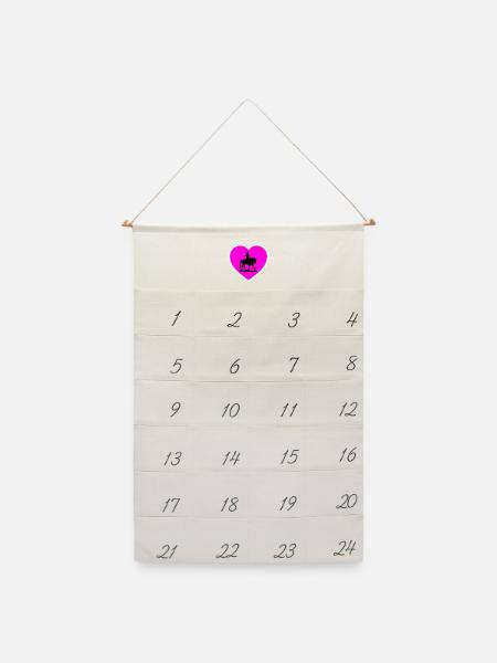 Pferde - Leinen Adventskalender  - Naturweiß