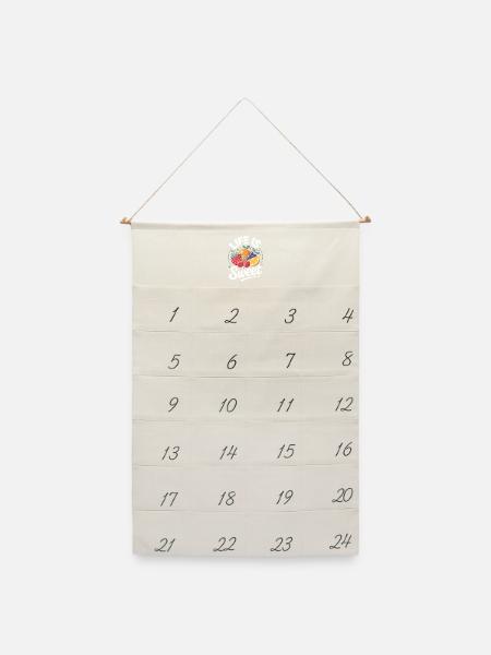 Life Is Sweet - Leinen Adventskalender  - Naturweiß