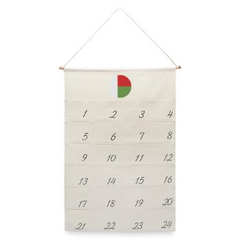 Runde Madagaskar-Flagge - Leinen Adventskalender  - Naturweiß - Vorne