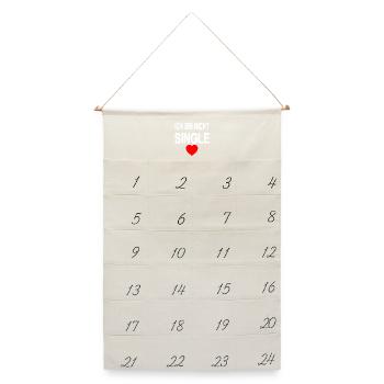 Single - Leinen Adventskalender  - Naturweiß - Vorne