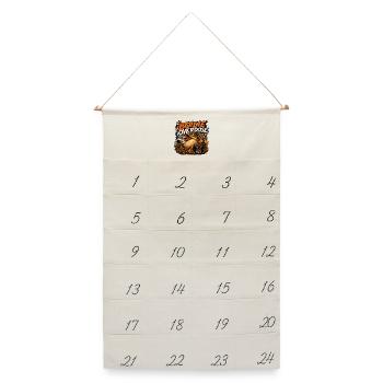 Boilie Overdose lustiges Karpfenfischen-Design - Leinen Adventskalender  - Naturweiß - Vorne