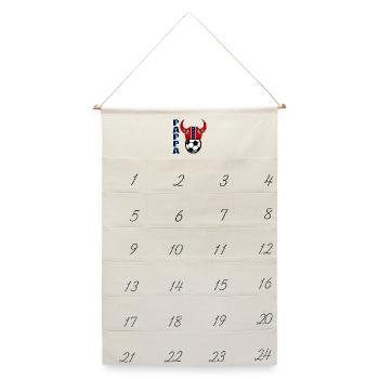 Fußball-Norweger-Papa - Leinen Adventskalender  - Naturweiß - Vorne