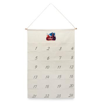 Gdańsk Danzig Design: Wappen Kunst Patriotisch - Leinen Adventskalender  - Naturweiß - Vorne