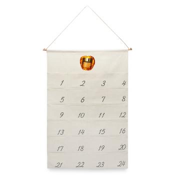 Diskette in Bernstein versenkt - Leinen Adventskalender  - Naturweiß - Vorne