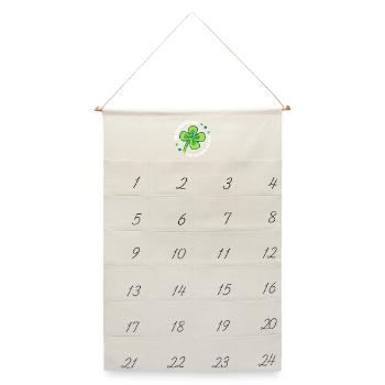Du schaffst das! Wir glauben an dich! - Glück Mut - Leinen Adventskalender  - Naturweiß - Vorne