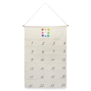 Fat Rolls, keine Geschlechterrollen (weiß) - Leinen Adventskalender  - Naturweiß - Vorne