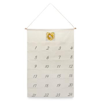 Mutter und Tochter – Liebe in Gold - Leinen Adventskalender  - Naturweiß - Vorne