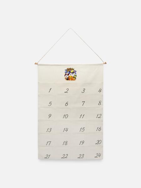 Frohes Halloween! Magische Lächeln - Leinen Adventskalender  - Naturweiß