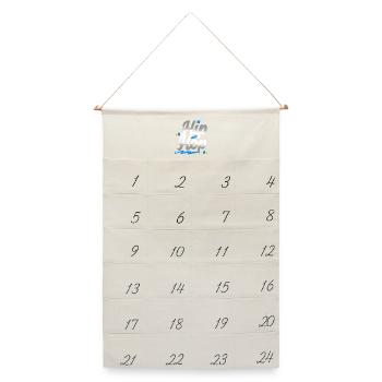 Hip Hop - Leinen Adventskalender  - Naturweiß - Vorne