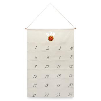 DDR 1974 WM Nationalmannschaft Retro Shirt Tasche - Leinen Adventskalender  - Naturweiß - Vorne