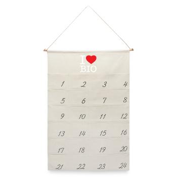 I LOVE BIO - Leinen Adventskalender  - Naturweiß - Vorne