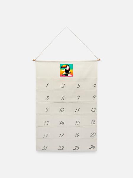 Tukan - Leinen Adventskalender - Naturweiß