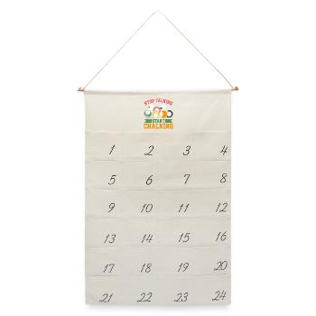 Billard Witz - Leinen Adventskalender  - Naturweiß - Vorne