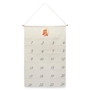 Werdende Väter Werdender Papa - Leinen Adventskalender  - Naturweiß - Vorne