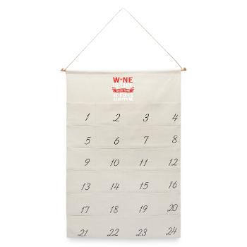 Wein Sommelier Feinschmecker - Leinen Adventskalender  - Naturweiß - Vorne