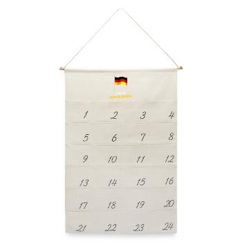 Einer von den Falschen - Fahne Schwarz Rot Gold - Leinen Adventskalender  - Naturweiß - Vorne