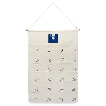 Diskette - Leinen Adventskalender  - Naturweiß - Vorne