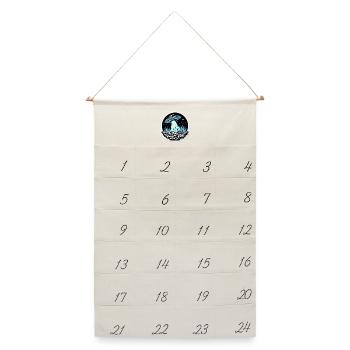 UFO-Lichtstrahl Patch - Leinen Adventskalender  - Naturweiß - Vorne