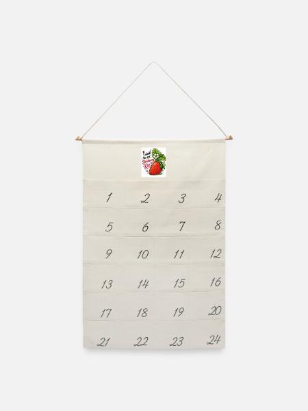 Strawberry Kiss - Leinen Adventskalender - Naturweiß