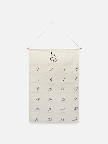 Luchs - Leinen Adventskalender - Naturweiß