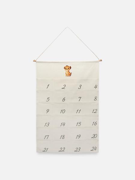 Löwe - Leinen Adventskalender  - Naturweiß