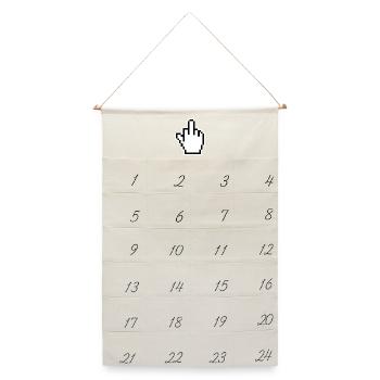 Mittelfinger Cursor Middlefinger - Leinen Adventskalender  - Naturweiß - Vorne