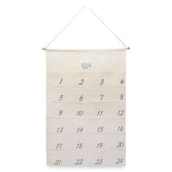 Tropischer Flusspfad Palmwald - Leinen Adventskalender  - Naturweiß - Vorne