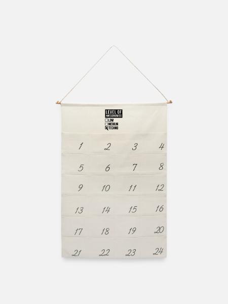 Techno Techno Techno - Leinen Adventskalender - Naturweiß