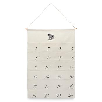 Ich Brauche Kaffee und Ruhe Weimaraner Silbergeist - Leinen Adventskalender  - Naturweiß - Vorne