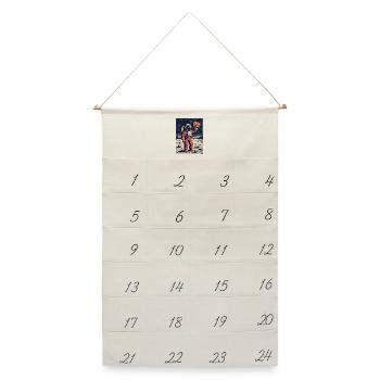 Astronaut mit Botschaft - Leinen Adventskalender  - Naturweiß - Vorne