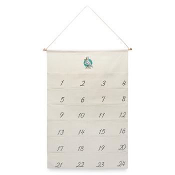 Möwe „Moin Digga? Ganz dünnes Eis!“ - Leinen Adventskalender  - Naturweiß - Vorne