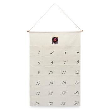 Einhorn Achterbahn - Leinen Adventskalender  - Naturweiß - Vorne