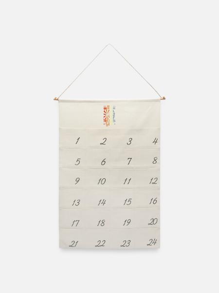 Lustiger Kickboxer - Leinen Adventskalender  - Naturweiß
