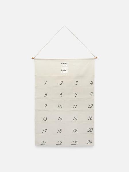 Jack Russell Happy Life  - Leinen Adventskalender  - Naturweiß