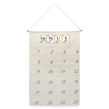 Genius Periodic Table Elements Chemistry - Leinen Adventskalender  - Naturweiß - Vorne