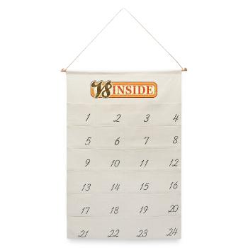V8 Inside - Leinen Adventskalender  - Naturweiß - Vorne