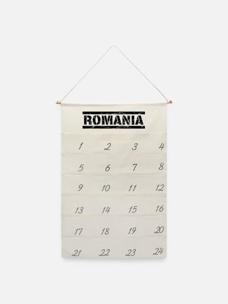 Romania - Leinen Adventskalender - Naturweiß