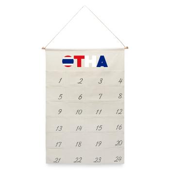 Thailand - Leinen Adventskalender  - Naturweiß - Vorne