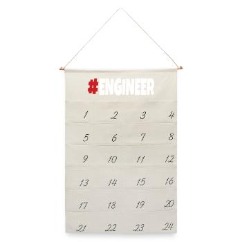 #engineer rot-weiß - Leinen Adventskalender  - Naturweiß - Vorne