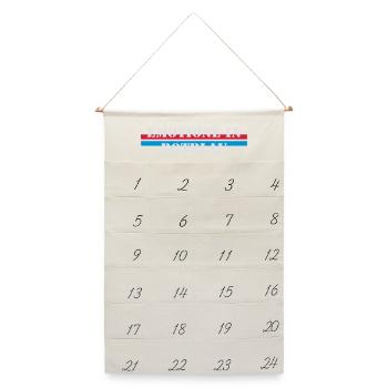 Emotione in Rotblau (FC Basel) - Leinen Adventskalender  - Naturweiß - Vorne