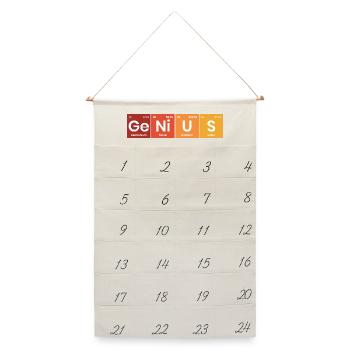 Periodensystem Genius - Leinen Adventskalender  - Naturweiß - Vorne