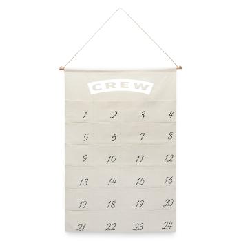Crew curved Patch - Leinen Adventskalender  - Naturweiß - Vorne