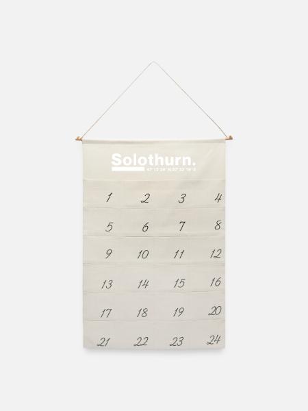 Solothurn Koordinaten Kanton Schweiz - Leinen Adventskalender - Naturweiß