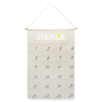 Auto - Leinen Adventskalender  - Naturweiß - Vorne