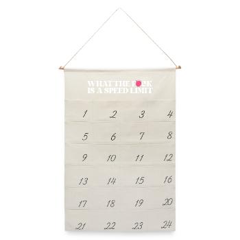 Auto - Leinen Adventskalender  - Naturweiß - Vorne