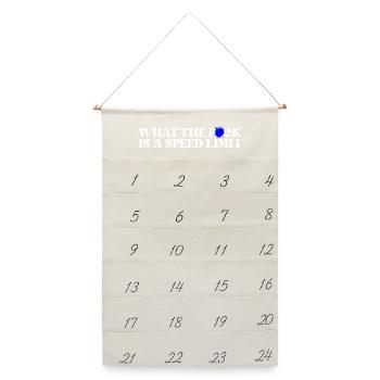 Auto  - Leinen Adventskalender  - Naturweiß - Vorne